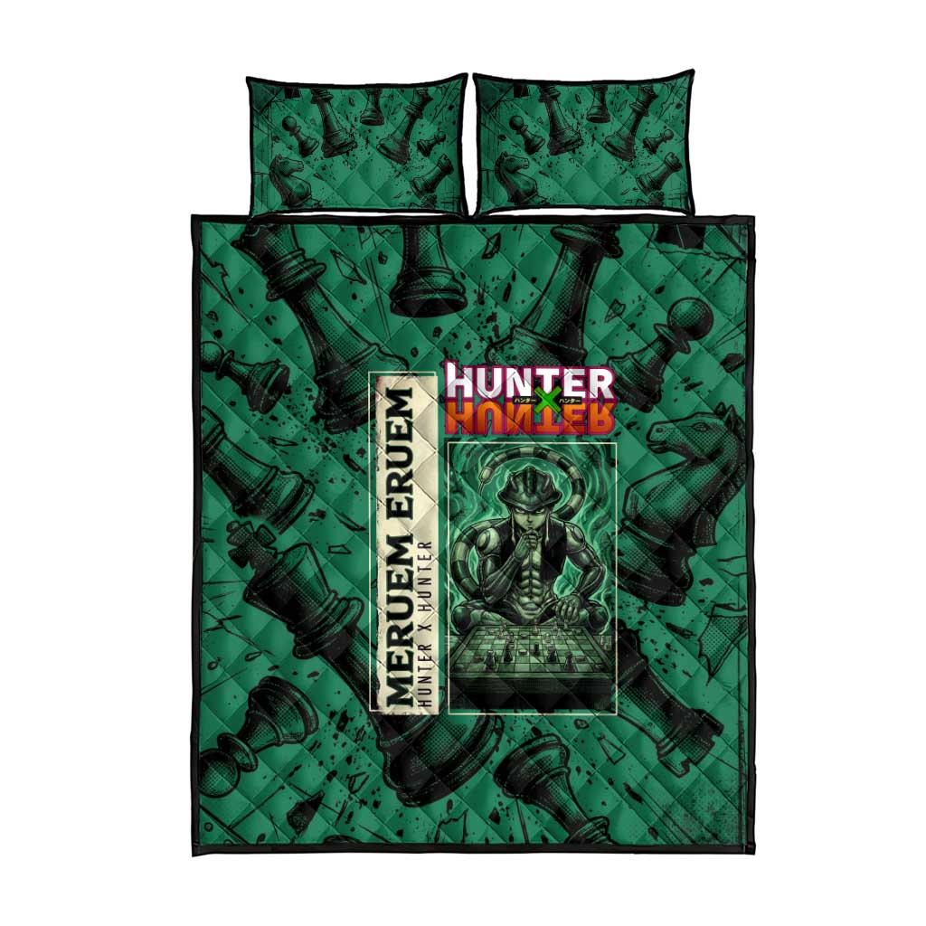 Meruem Chess Theme Quilt Bed Set with Dark Aura and Strategic Anime Artwork Design - The Mazicc
