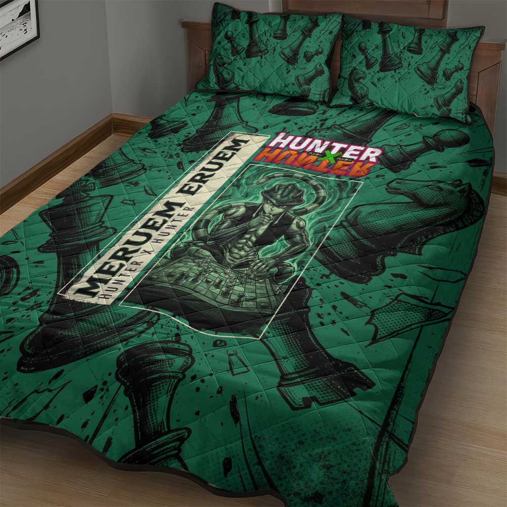 Meruem Chess Theme Quilt Bed Set with Dark Aura and Strategic Anime Artwork Design - The Mazicc