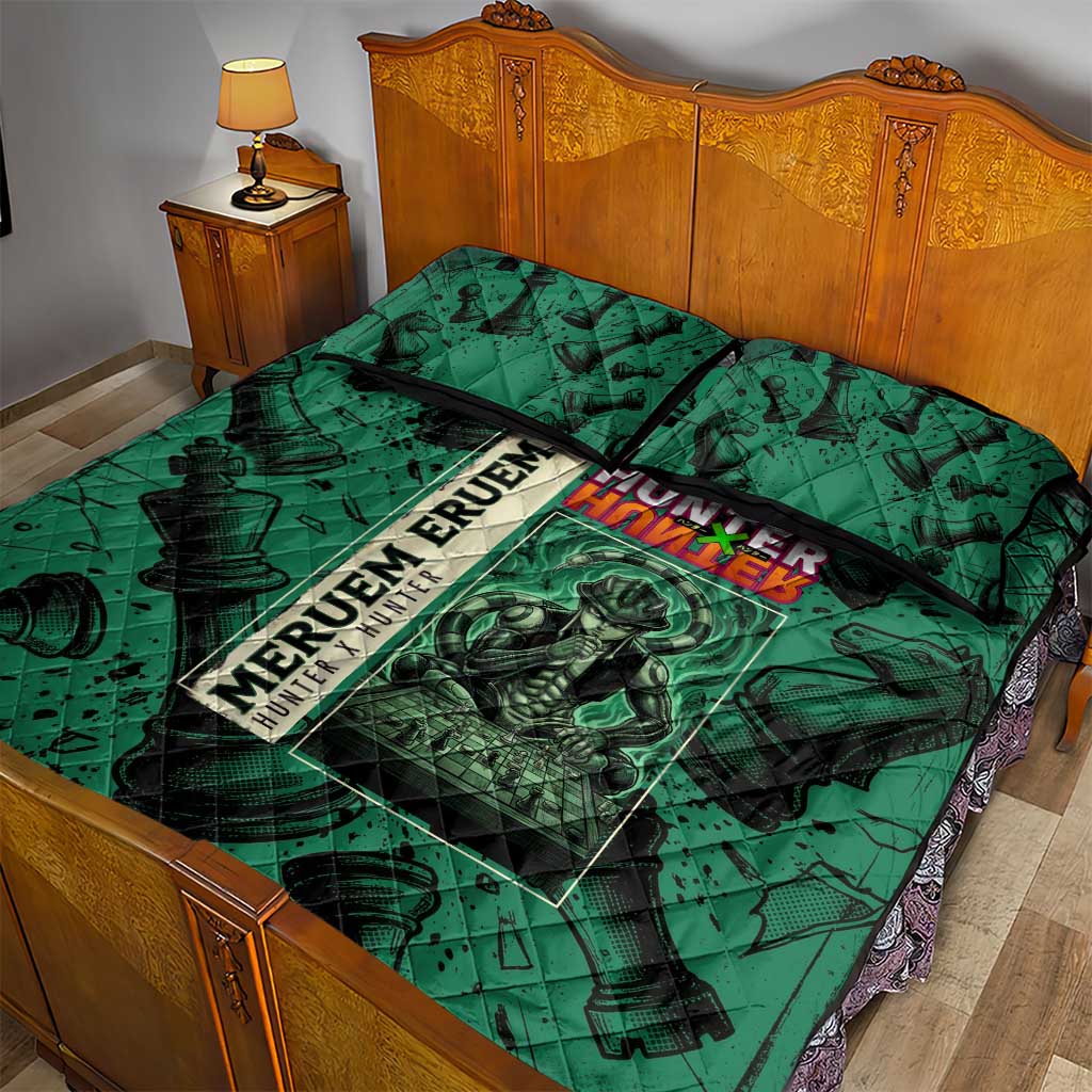 Meruem Chess Theme Quilt Bed Set with Dark Aura and Strategic Anime Artwork Design - The Mazicc