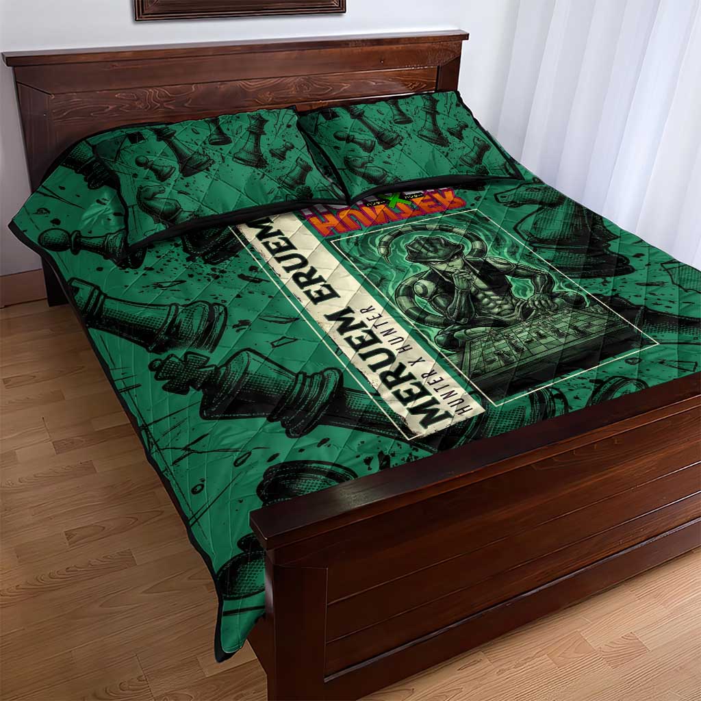 Meruem Chess Theme Quilt Bed Set with Dark Aura and Strategic Anime Artwork Design - The Mazicc