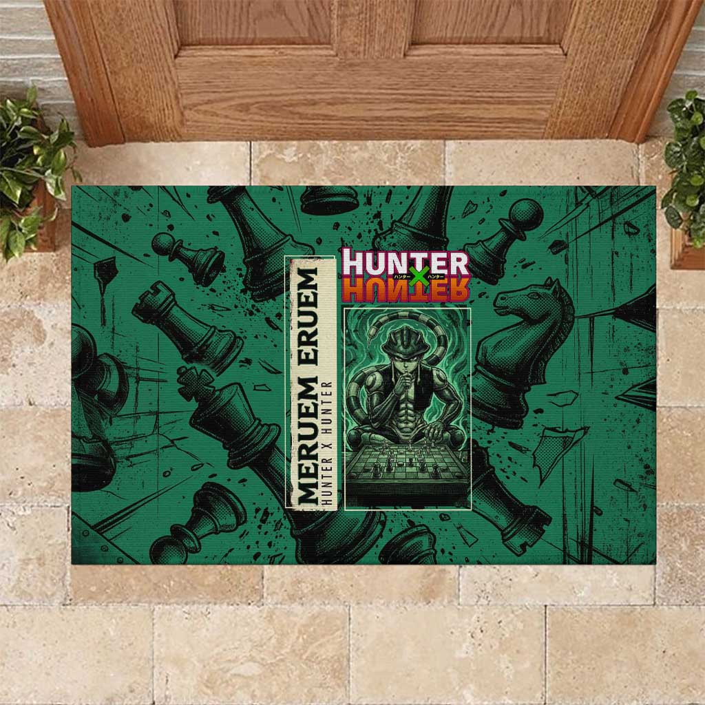 Meruem Chess Theme Rubber Doormat with Dark Aura and Strategic Anime Artwork Design - The Mazicc