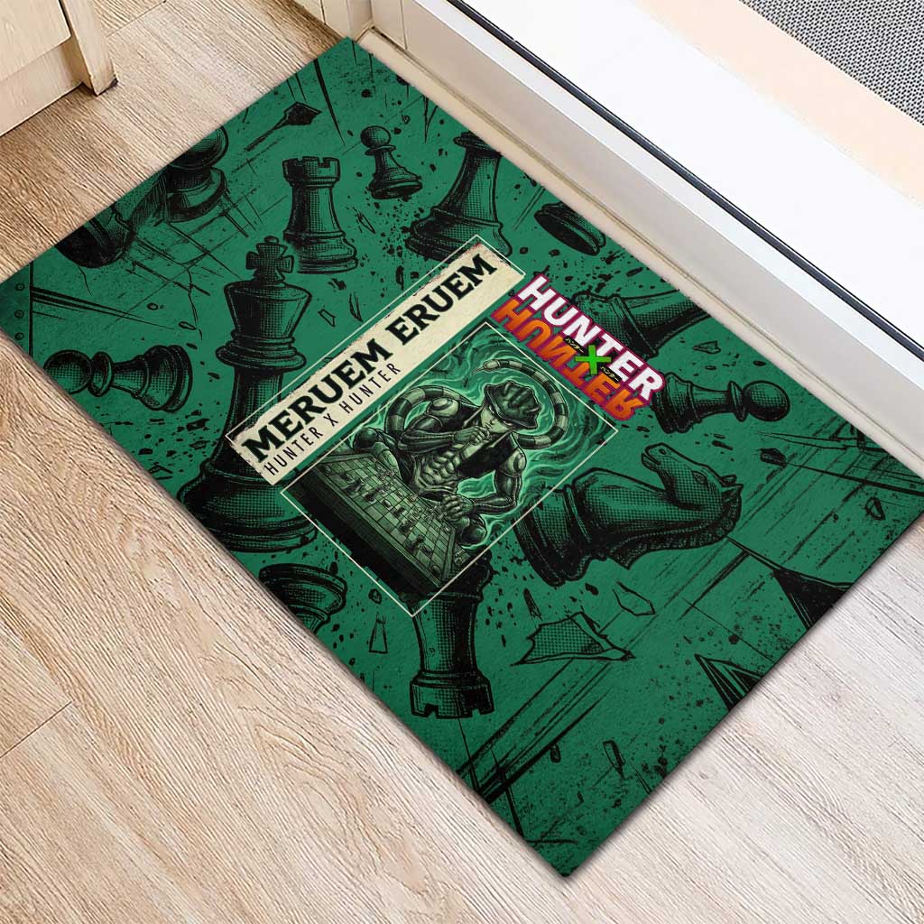 Meruem Chess Theme Rubber Doormat with Dark Aura and Strategic Anime Artwork Design - The Mazicc