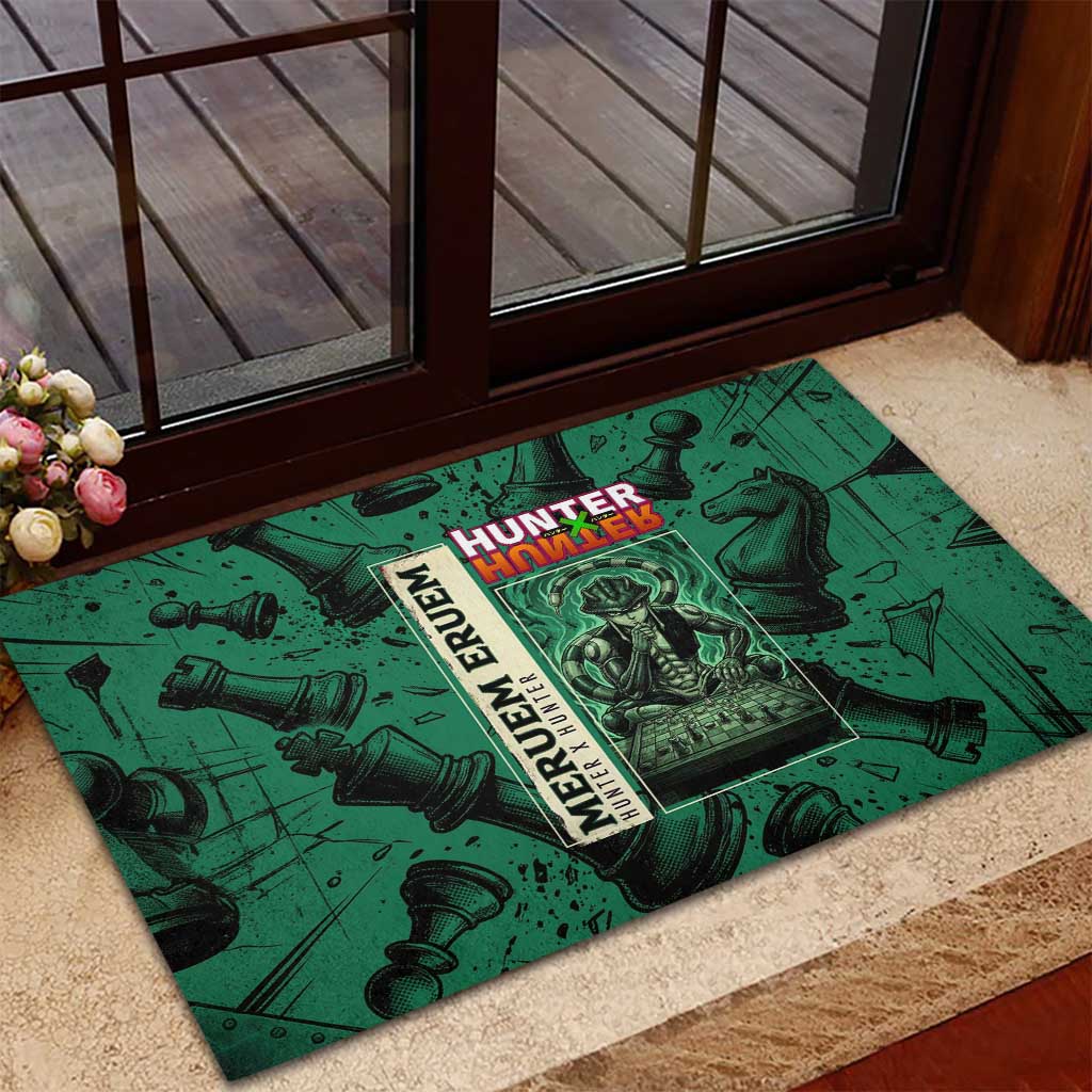 Meruem Chess Theme Rubber Doormat with Dark Aura and Strategic Anime Artwork Design - The Mazicc