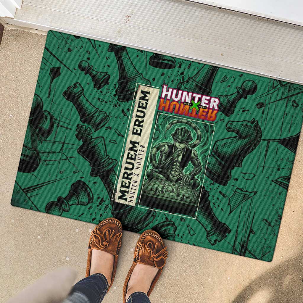 Meruem Chess Theme Rubber Doormat with Dark Aura and Strategic Anime Artwork Design - The Mazicc