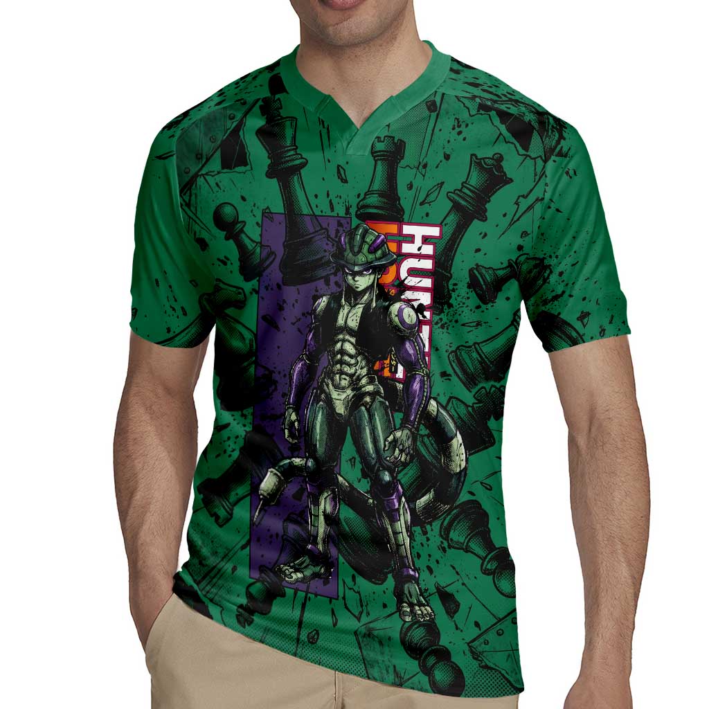 Meruem Chess Theme Rugby Jersey with Dark Aura and Strategic Anime Artwork Design - The Mazicc