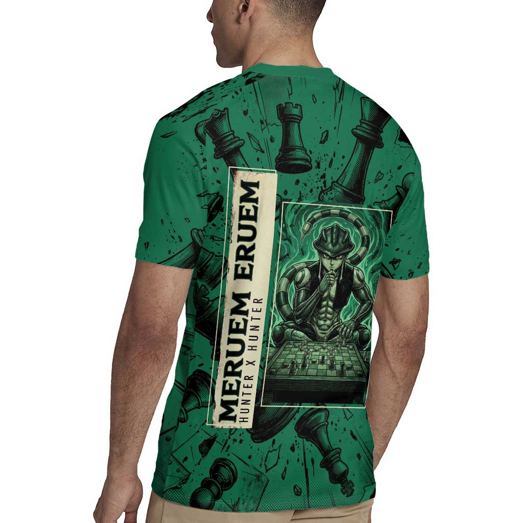 Meruem Chess Theme Rugby Jersey with Dark Aura and Strategic Anime Artwork Design - The Mazicc