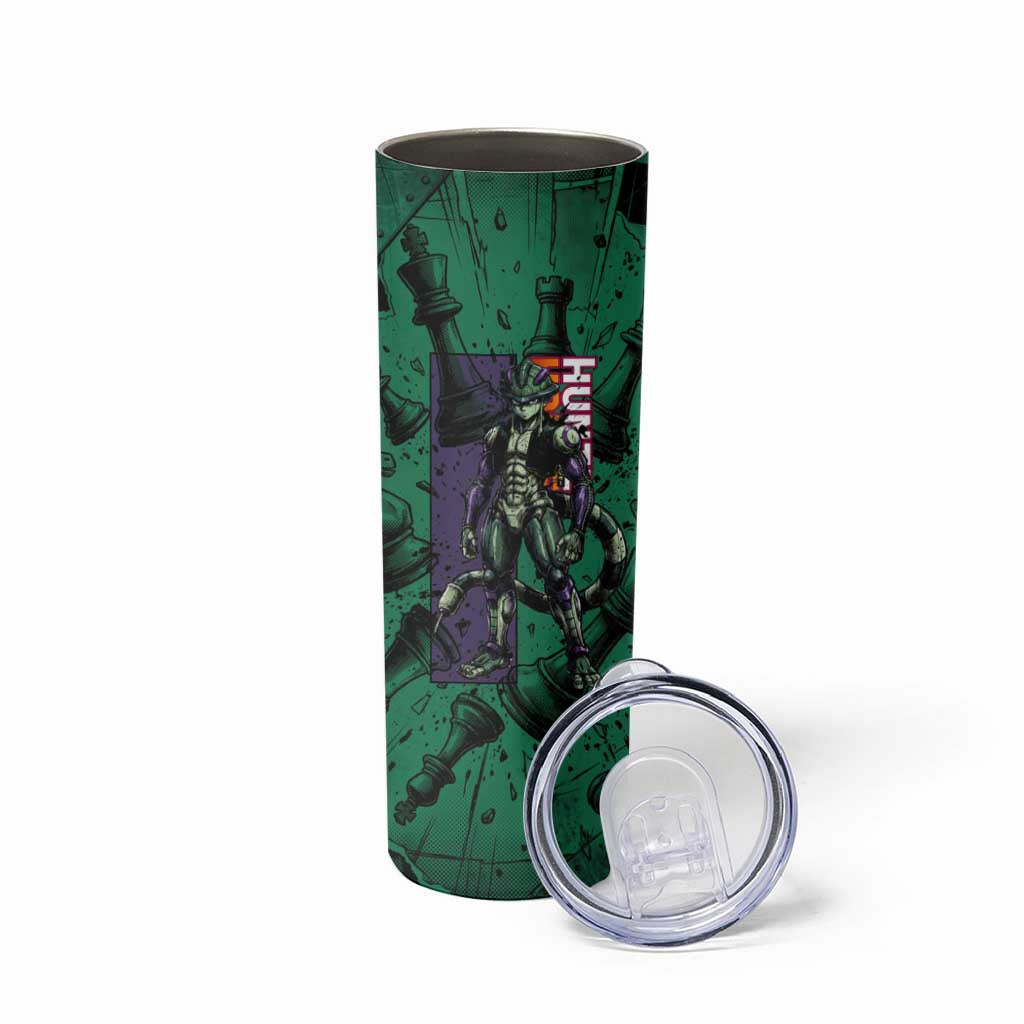 Meruem Chess Theme Skinny Tumbler with Dark Aura and Strategic Anime Artwork Design - The Mazicc