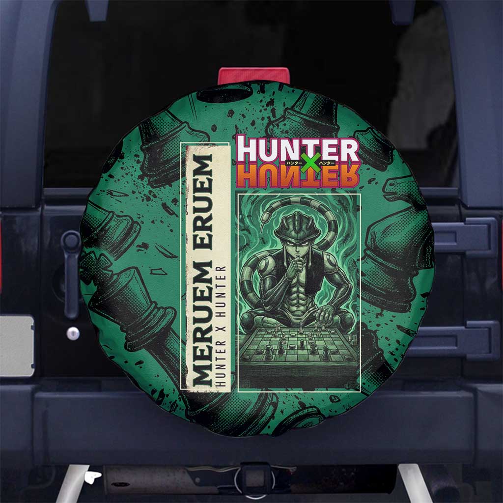 Meruem Chess Theme Spare Tire Cover with Dark Aura and Strategic Anime Artwork Design - The Mazicc