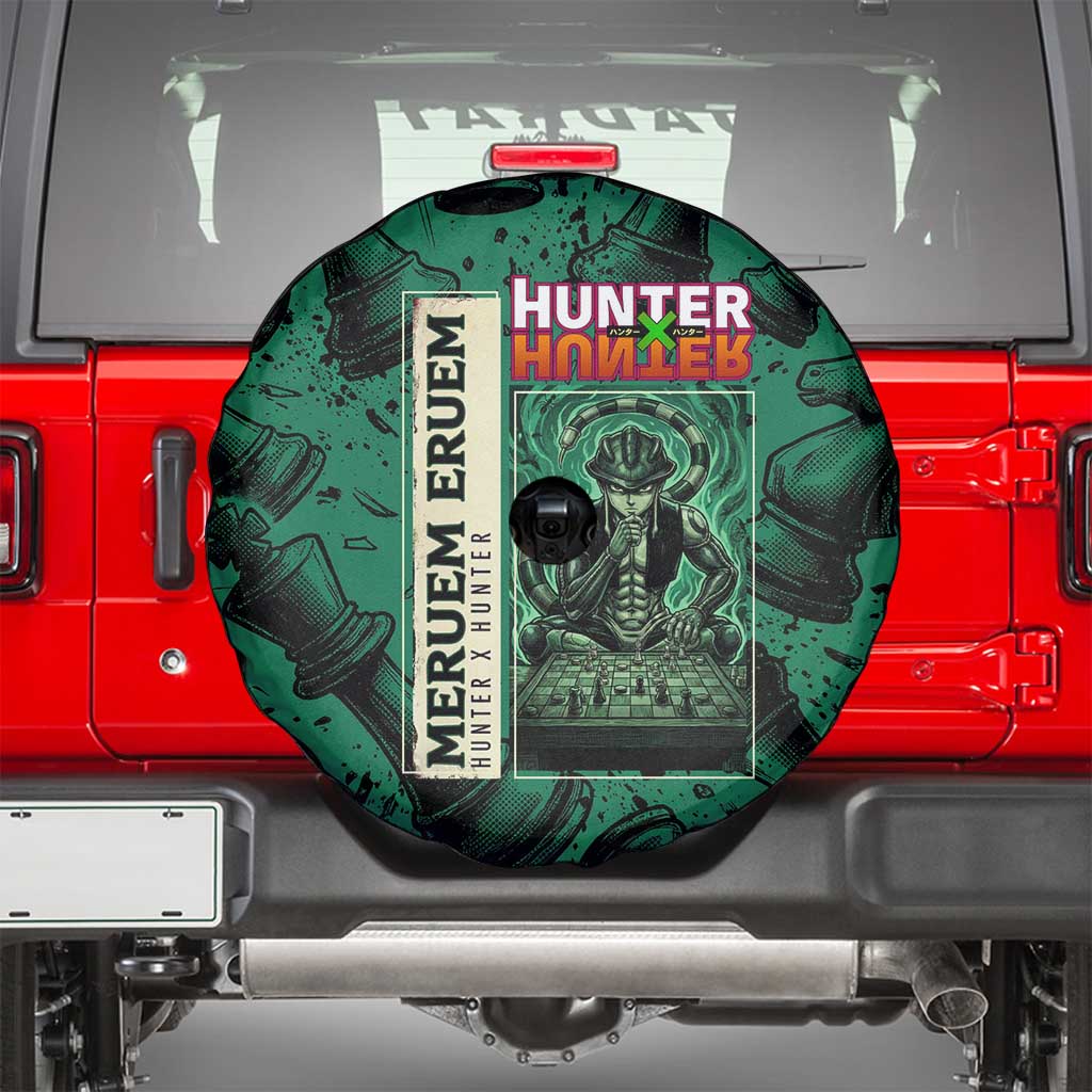 Meruem Chess Theme Spare Tire Cover with Dark Aura and Strategic Anime Artwork Design - The Mazicc