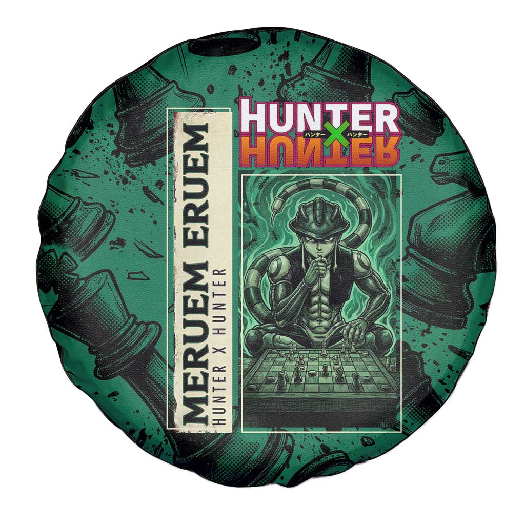 Meruem Chess Theme Spare Tire Cover with Dark Aura and Strategic Anime Artwork Design - The Mazicc