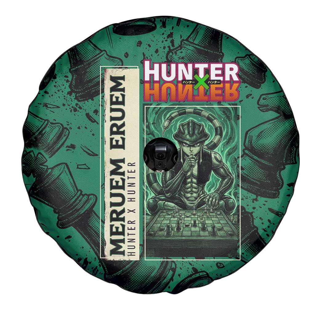 Meruem Chess Theme Spare Tire Cover with Dark Aura and Strategic Anime Artwork Design - The Mazicc