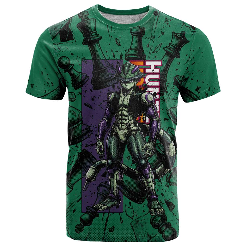 Meruem Chess Theme T Shirt with Dark Aura and Strategic Anime Artwork Design - The Mazicc