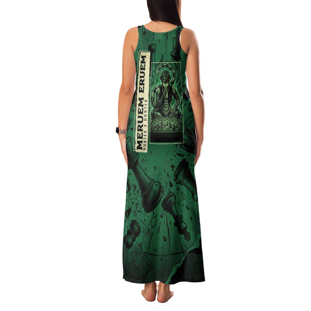 Meruem Chess Theme Tank Maxi Dress with Dark Aura and Strategic Anime Artwork Design - The Mazicc