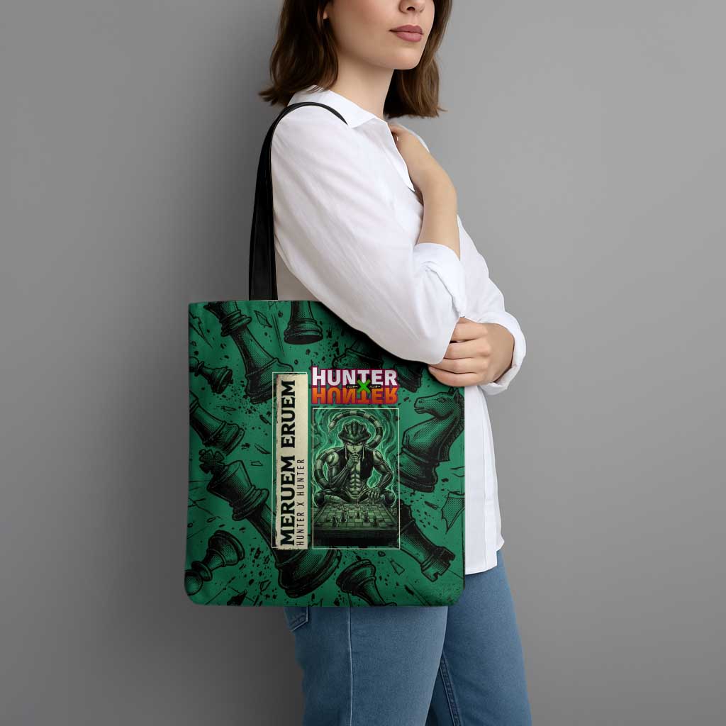 Meruem Chess Theme Tote Bag with Dark Aura and Strategic Anime Artwork Design - The Mazicc