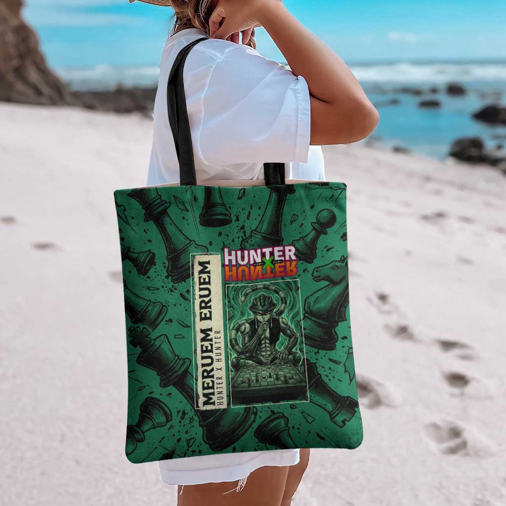 Meruem Chess Theme Tote Bag with Dark Aura and Strategic Anime Artwork Design - The Mazicc