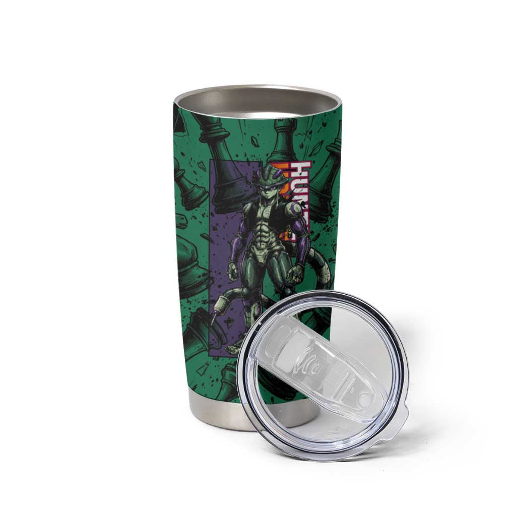 Meruem Chess Theme Tumbler Cup with Dark Aura and Strategic Anime Artwork Design - The Mazicc