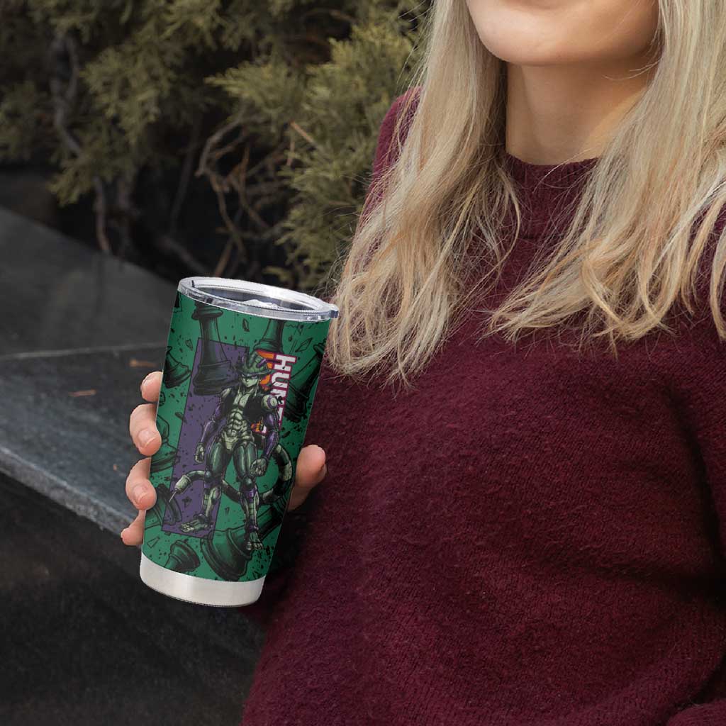 Meruem Chess Theme Tumbler Cup with Dark Aura and Strategic Anime Artwork Design - The Mazicc