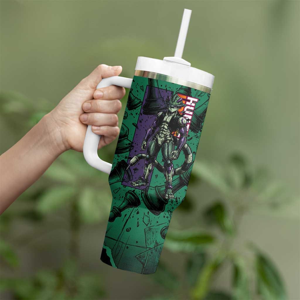 Meruem Chess Theme Tumbler With Handle with Dark Aura and Strategic Anime Artwork Design - The Mazicc