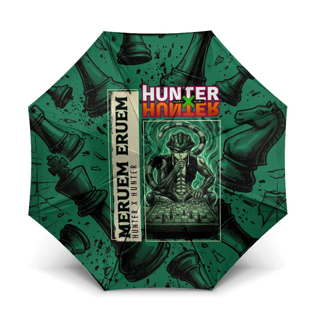 Meruem Chess Theme Umbrella with Dark Aura and Strategic Anime Artwork Design - The Mazicc