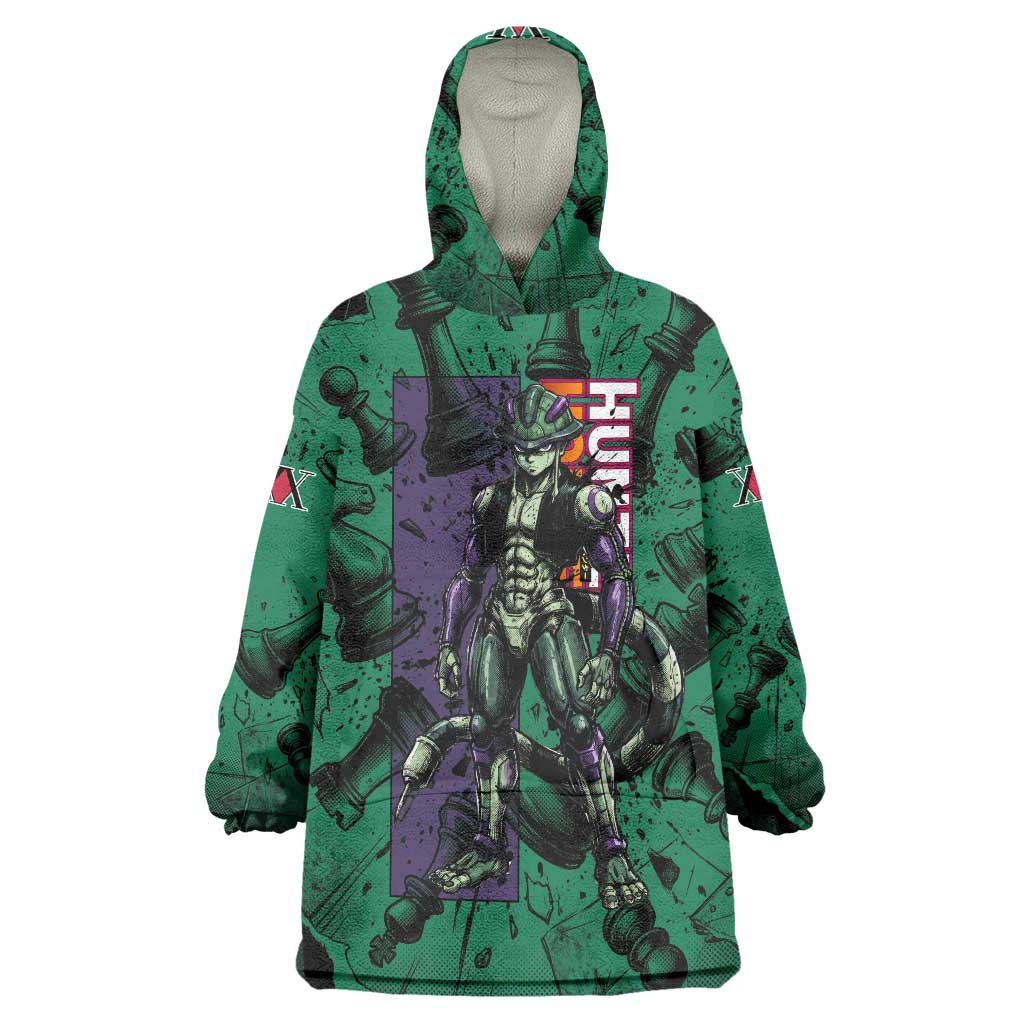 Meruem Chess Theme Wearable Blanket Hoodie with Dark Aura and Strategic Anime Artwork Design - The Mazicc