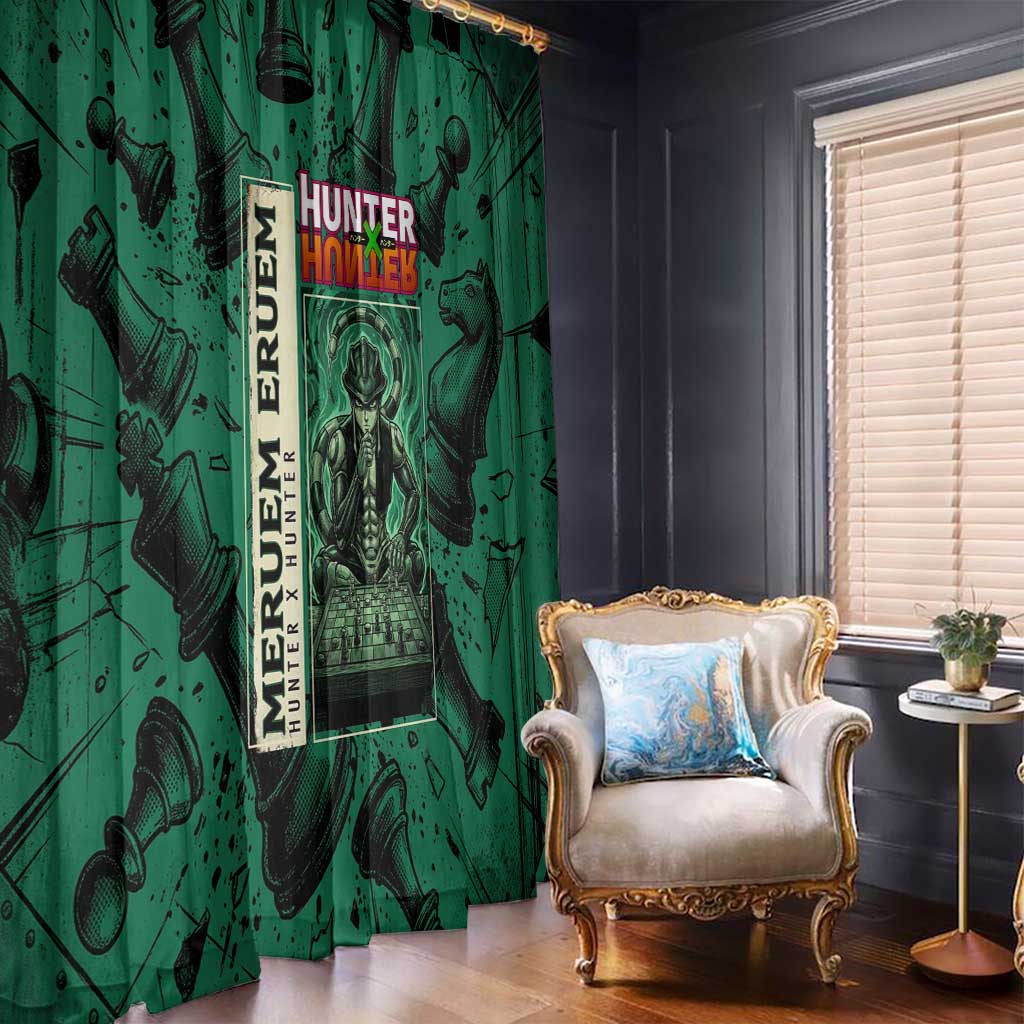 Meruem Chess Theme Window Curtain with Dark Aura and Strategic Anime Artwork Design - The Mazicc