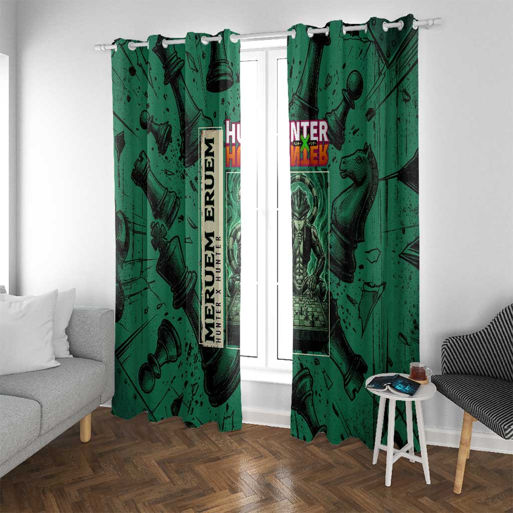 Meruem Chess Theme Window Curtain with Dark Aura and Strategic Anime Artwork Design - The Mazicc