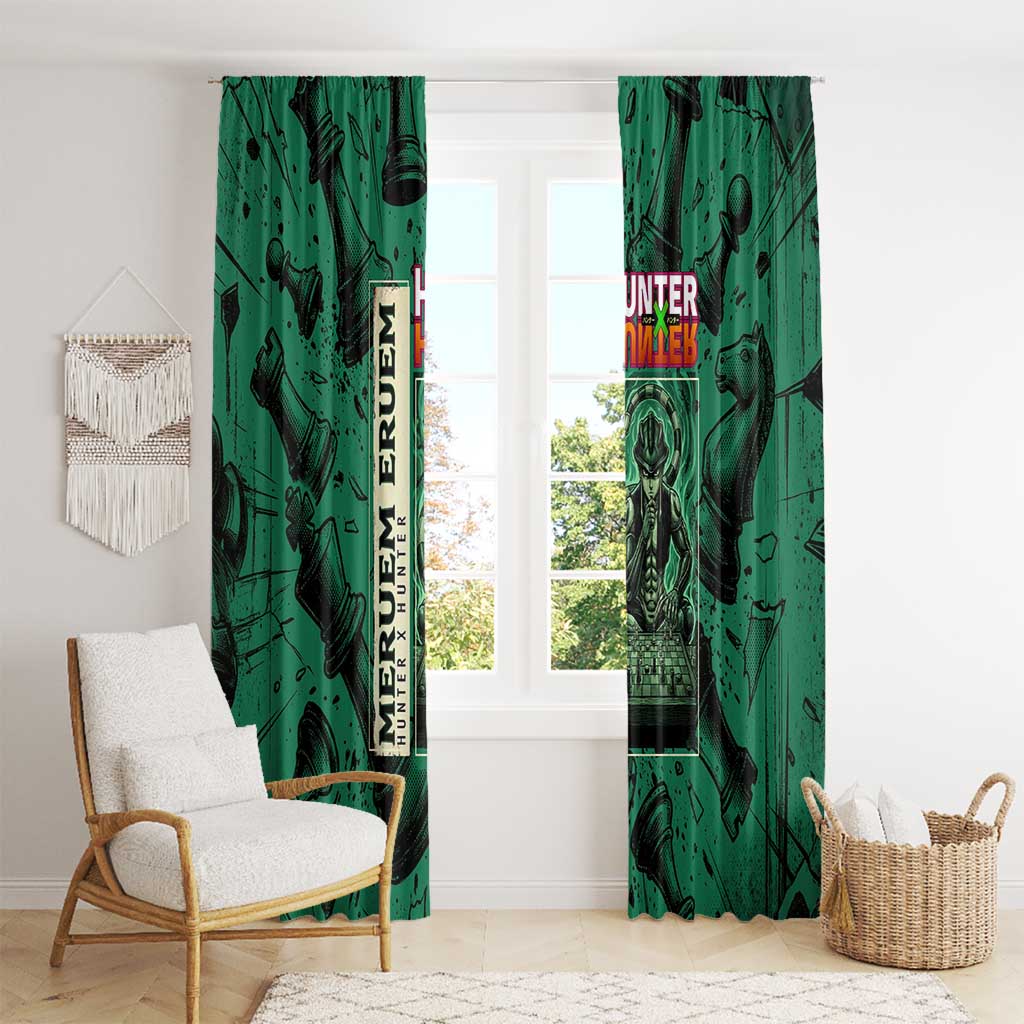 Meruem Chess Theme Window Curtain with Dark Aura and Strategic Anime Artwork Design - The Mazicc