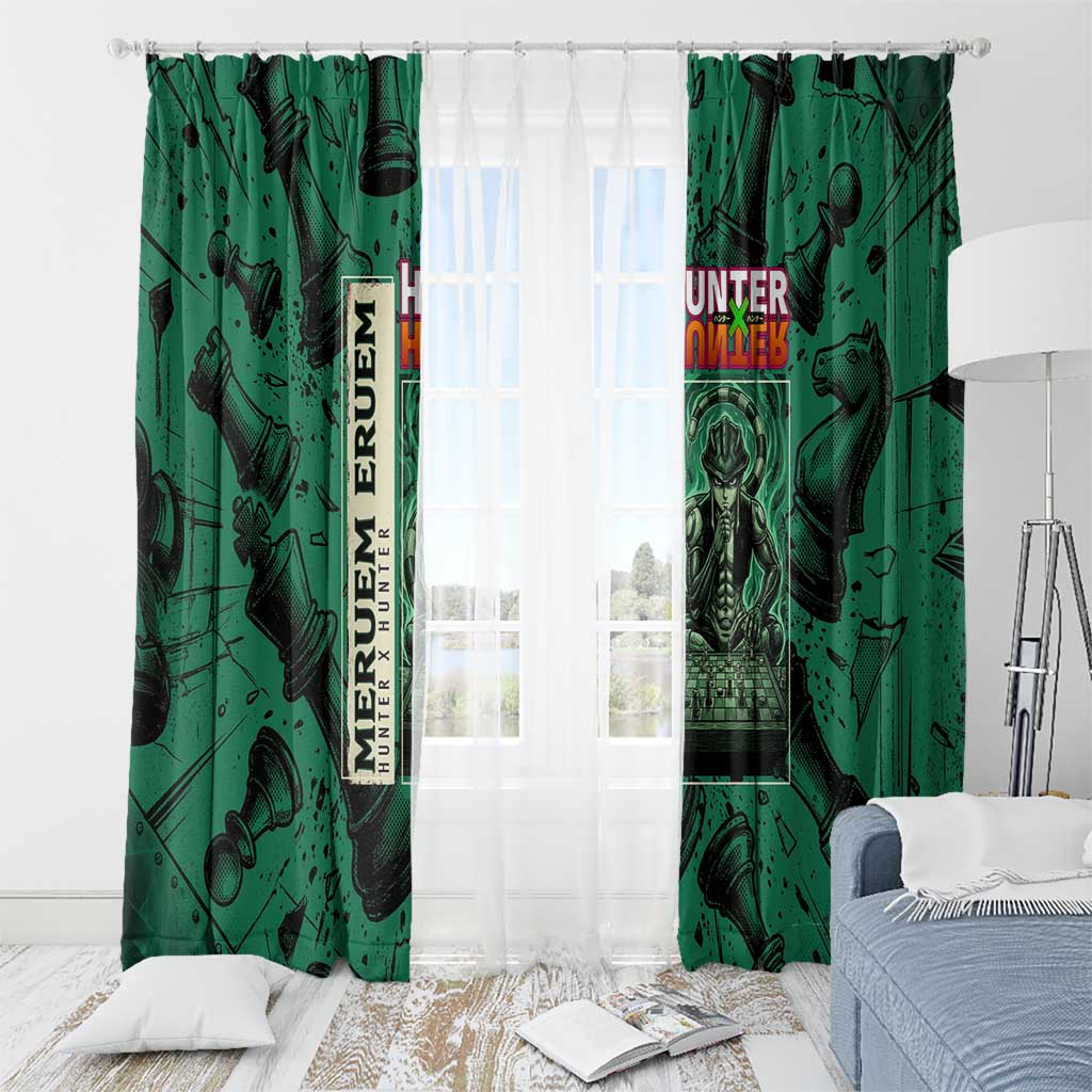 Meruem Chess Theme Window Curtain with Dark Aura and Strategic Anime Artwork Design - The Mazicc