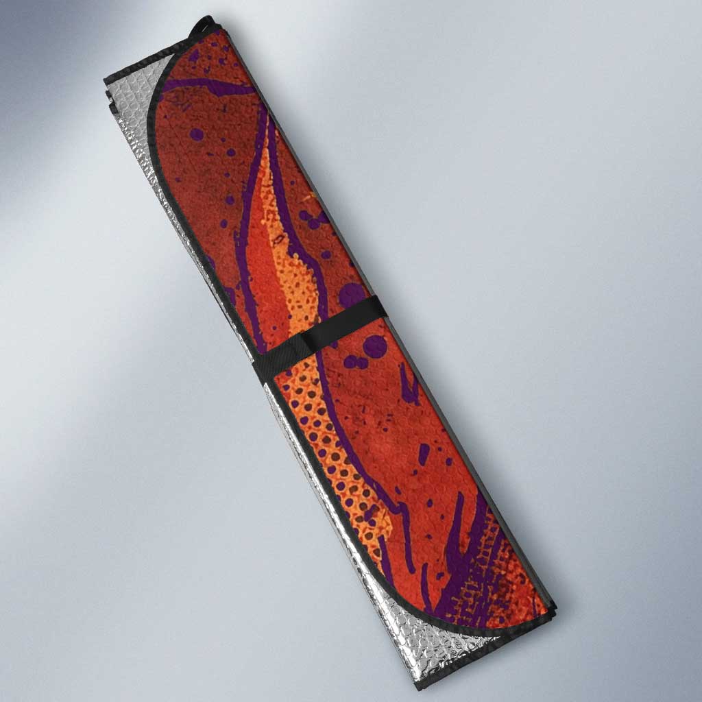 Feitan Portor Flame Aura Design Auto Sun Shade with Sword Stance and Intense Anime Artwork - The Mazicc