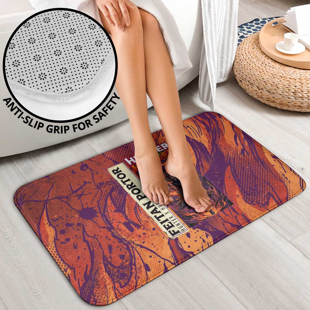 Feitan Portor Flame Aura Design Bathroom Set with Sword Stance and Intense Anime Artwork - The Mazicc