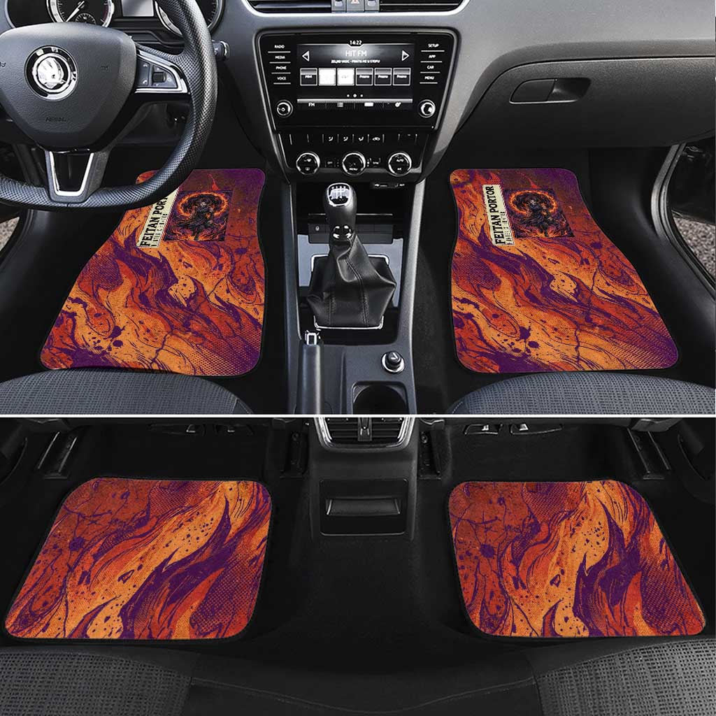 Feitan Portor Flame Aura Design Car Mats with Sword Stance and Intense Anime Artwork - The Mazicc