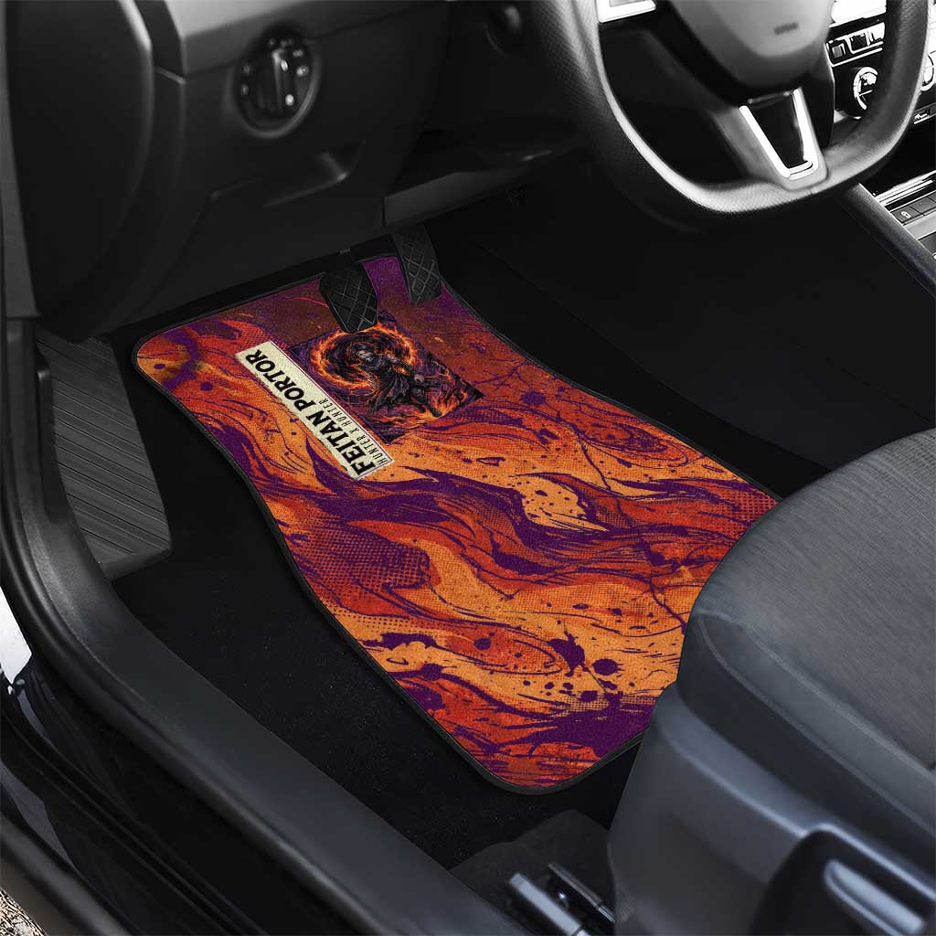 Feitan Portor Flame Aura Design Car Mats with Sword Stance and Intense Anime Artwork - The Mazicc