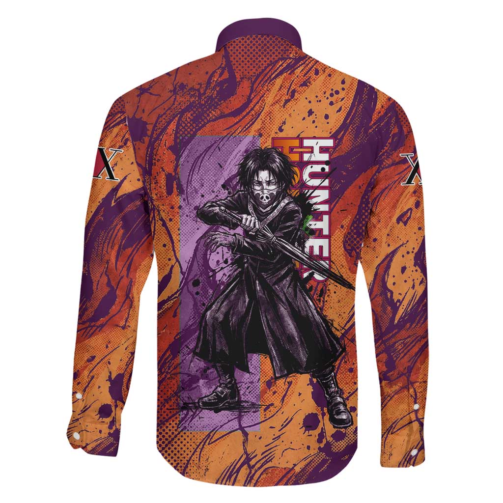 Feitan Portor Flame Aura Design Family Matching Puletasi and Hawaiian Shirt with Sword Stance and Intense Anime Artwork