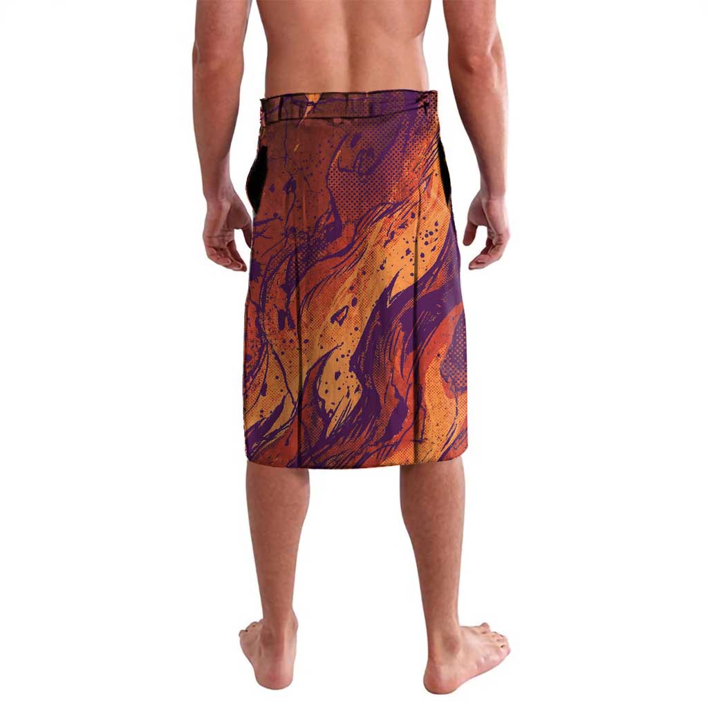 Feitan Portor Flame Aura Design Lavalava with Sword Stance and Intense Anime Artwork - The Mazicc