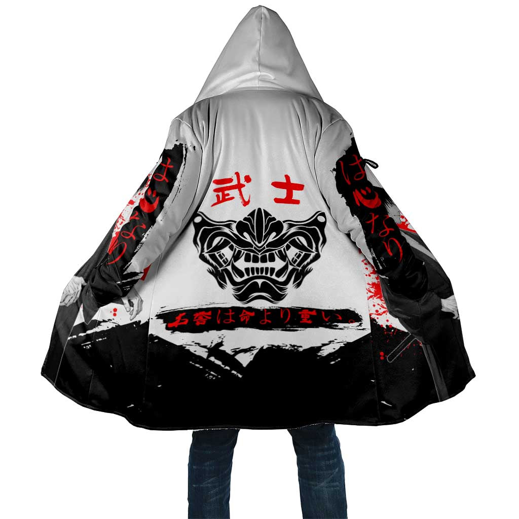 Toji Fushiguro Jujutsu Kaisen Samurai Theme Cloak with Katana, Red Kanji and Oni Mask Artwork - The Mazicc