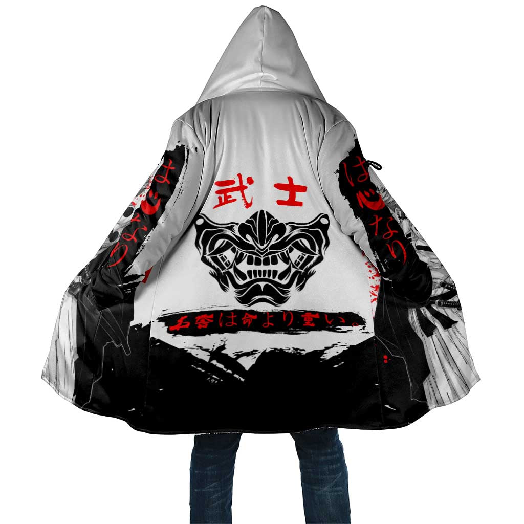 Sukuna Jujutsu Kaisen Samurai Aesthetic Cloak with Katana, Red Kanji and Oni Mask Design - The Mazicc