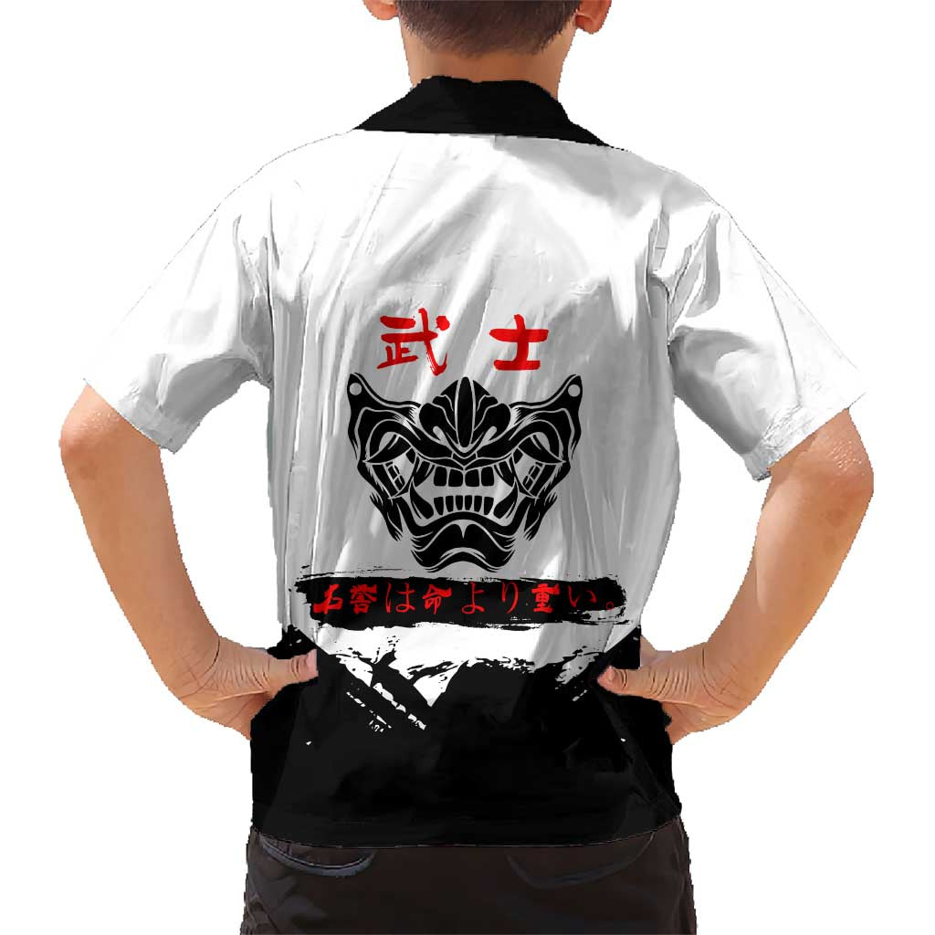 Sukuna Jujutsu Kaisen Samurai Aesthetic Family Matching Summer Maxi Dress and Hawaiian Shirt with Katana, Red Kanji and Oni Mask Design