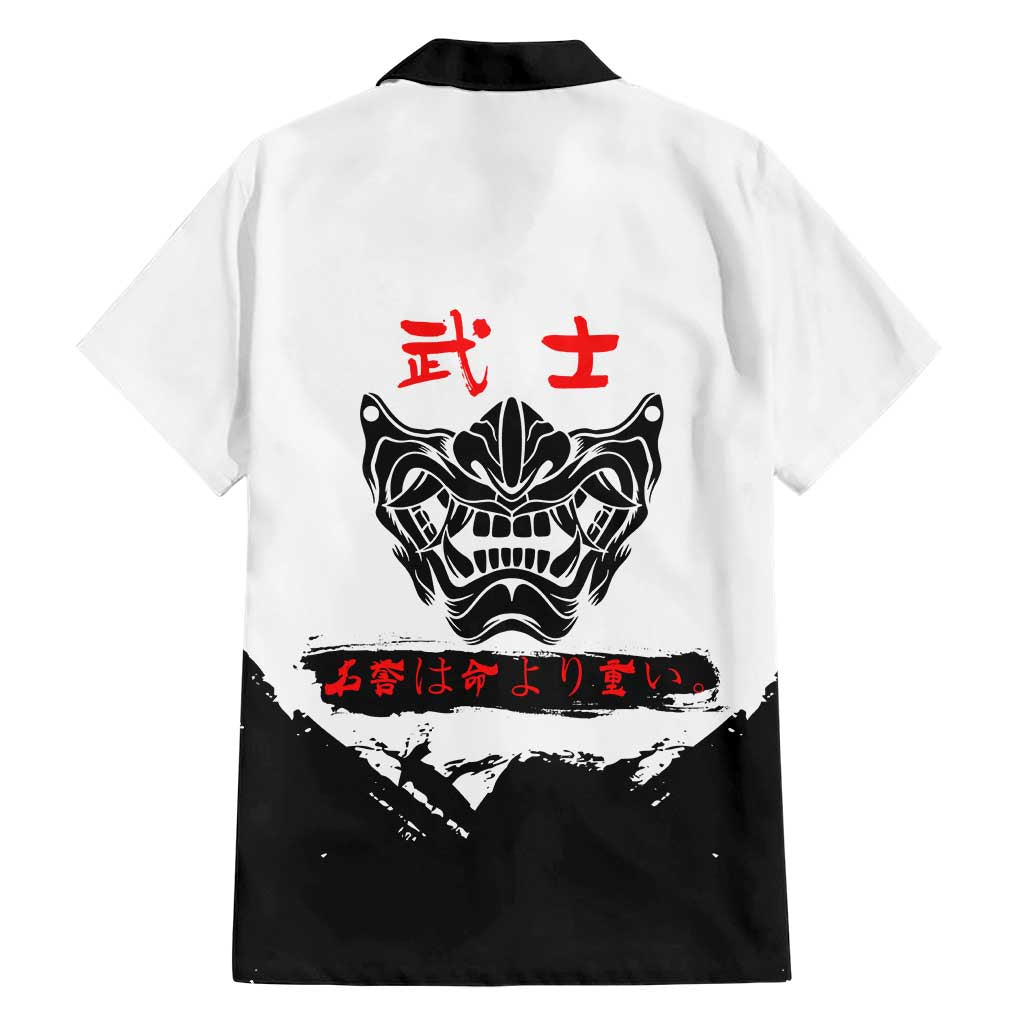 Yuji Itadori Jujutsu Kaisen Samurai Design Family Matching Summer Maxi Dress and Hawaiian Shirt with Katana, Red Kanji Elements and Oni Mask Graphic