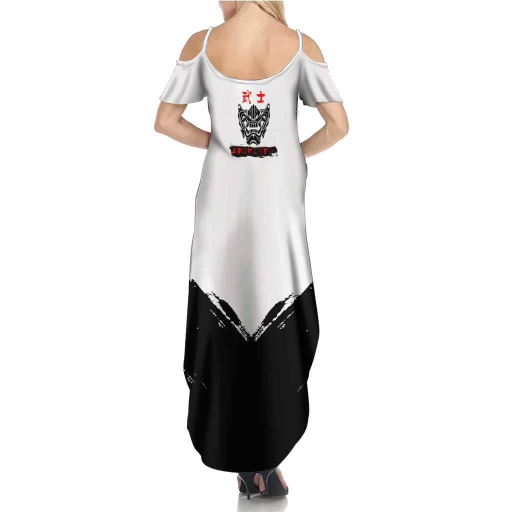 Yuji Itadori Jujutsu Kaisen Samurai Design Family Matching Summer Maxi Dress and Hawaiian Shirt with Katana, Red Kanji Elements and Oni Mask Graphic