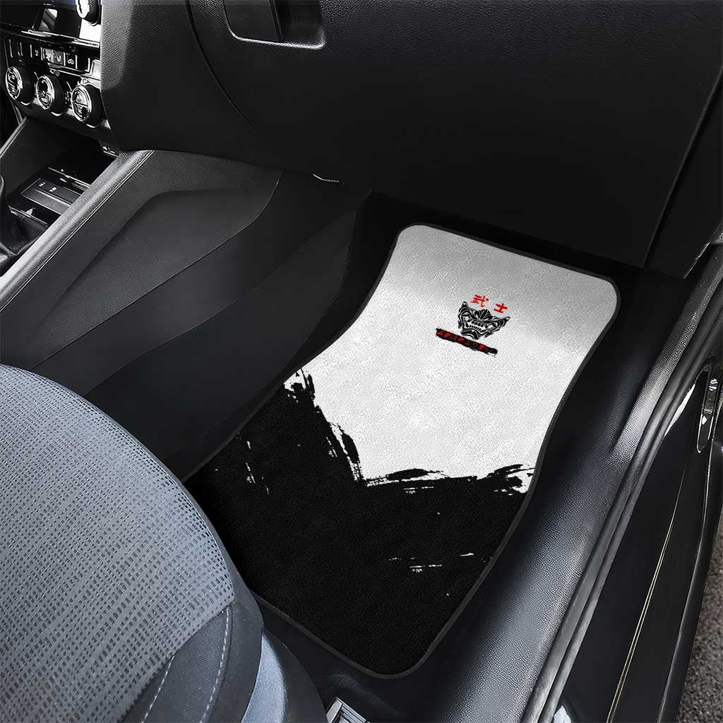 Shinsuke Takasugi Gintama Samurai Design Car Mats with Katana, Red Calligraphy and Oni Mask Art - The Mazicc