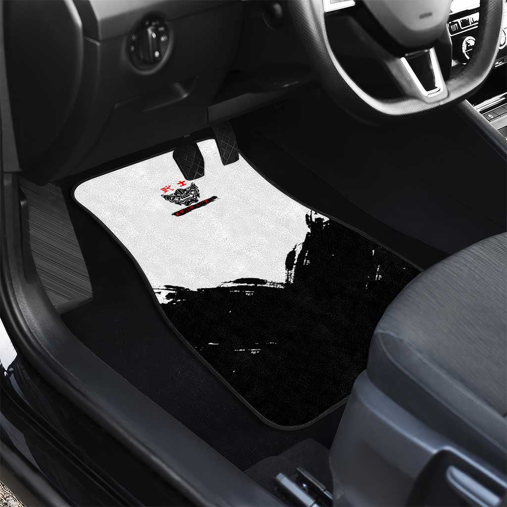 Shinsuke Takasugi Gintama Samurai Design Car Mats with Katana, Red Calligraphy and Oni Mask Art - The Mazicc