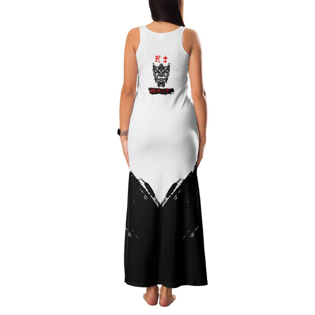 Shinsuke Takasugi Gintama Samurai Design Family Matching Tank Maxi Dress and Hawaiian Shirt with Katana, Red Calligraphy and Oni Mask Art