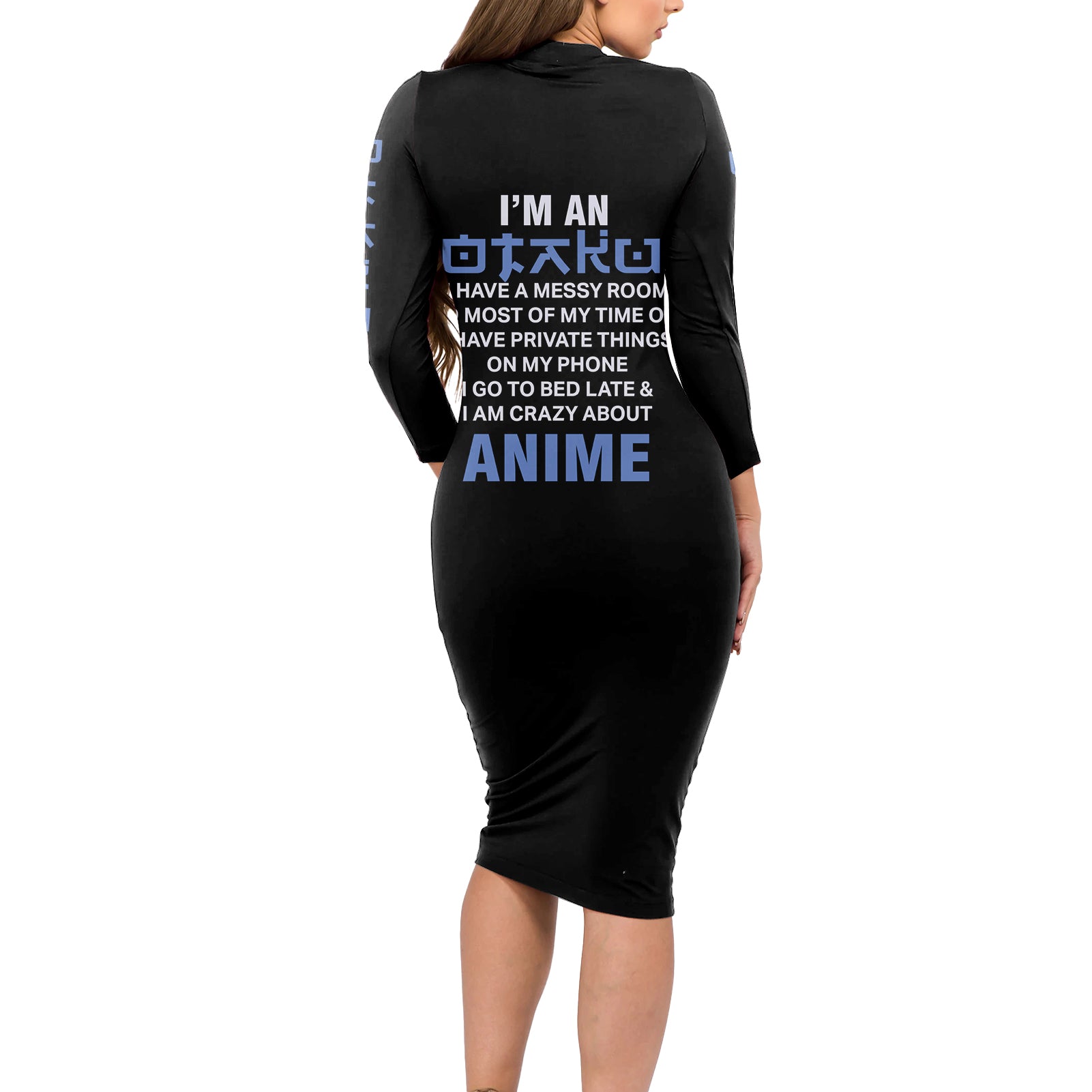 I'm An Otaku Long Sleeve Bodycon Dress