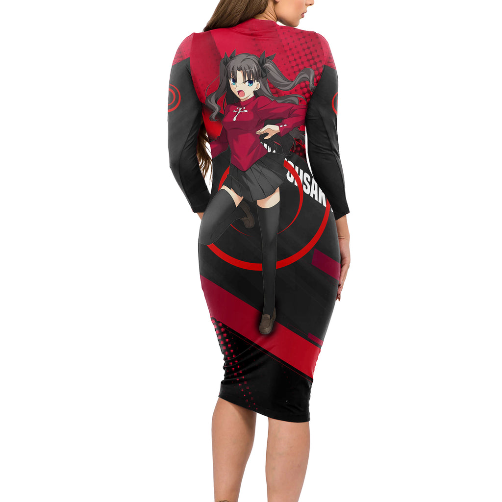 Rin Tohsaka Long Sleeve Bodycon Dress