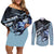 Veldora Storm Dragon Couples Matching Off Shoulder Short Dress and Long Sleeve Button Shirt