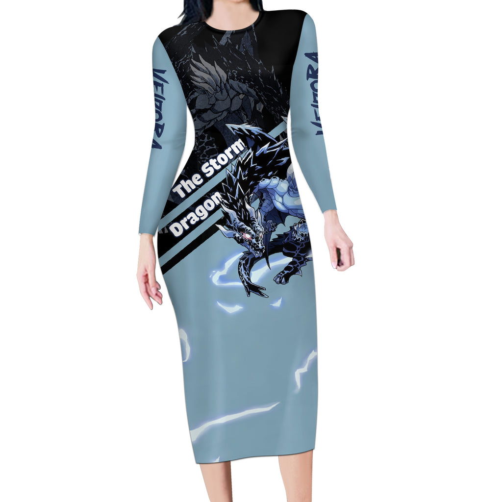 Veldora Storm Dragon Long Sleeve Bodycon Dress