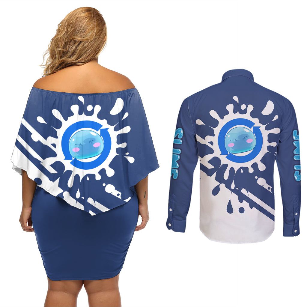 Rimuru Tempest Couples Matching Off Shoulder Short Dress and Long Sleeve Button Shirt