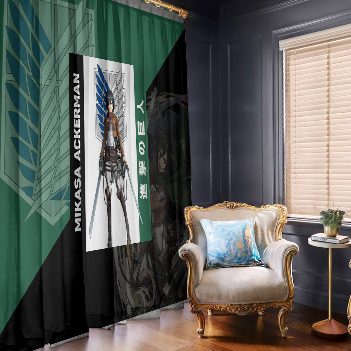Mikasa Ackerman Window Curtain