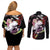Mitsuri Kanroji Japan Style Couples Matching Off Shoulder Short Dress and Long Sleeve Button Shirt