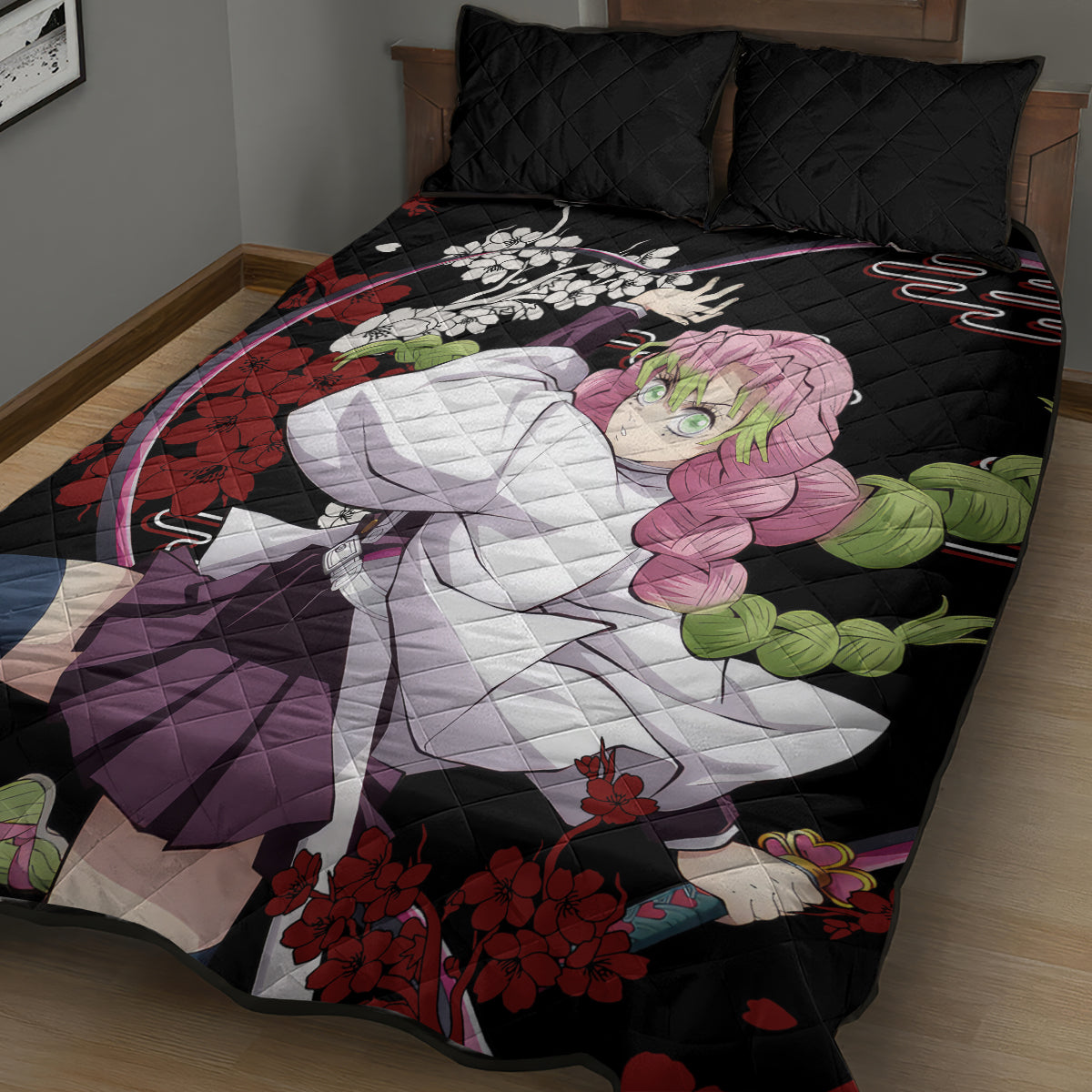 Mitsuri Kanroji Japan Style Quilt Bed Set